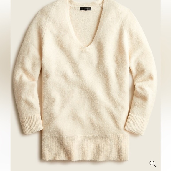 J Crew Stretch Merino Wool Alpaca V-Neck Tunic Sweater Sz L - Picture 6 of 8